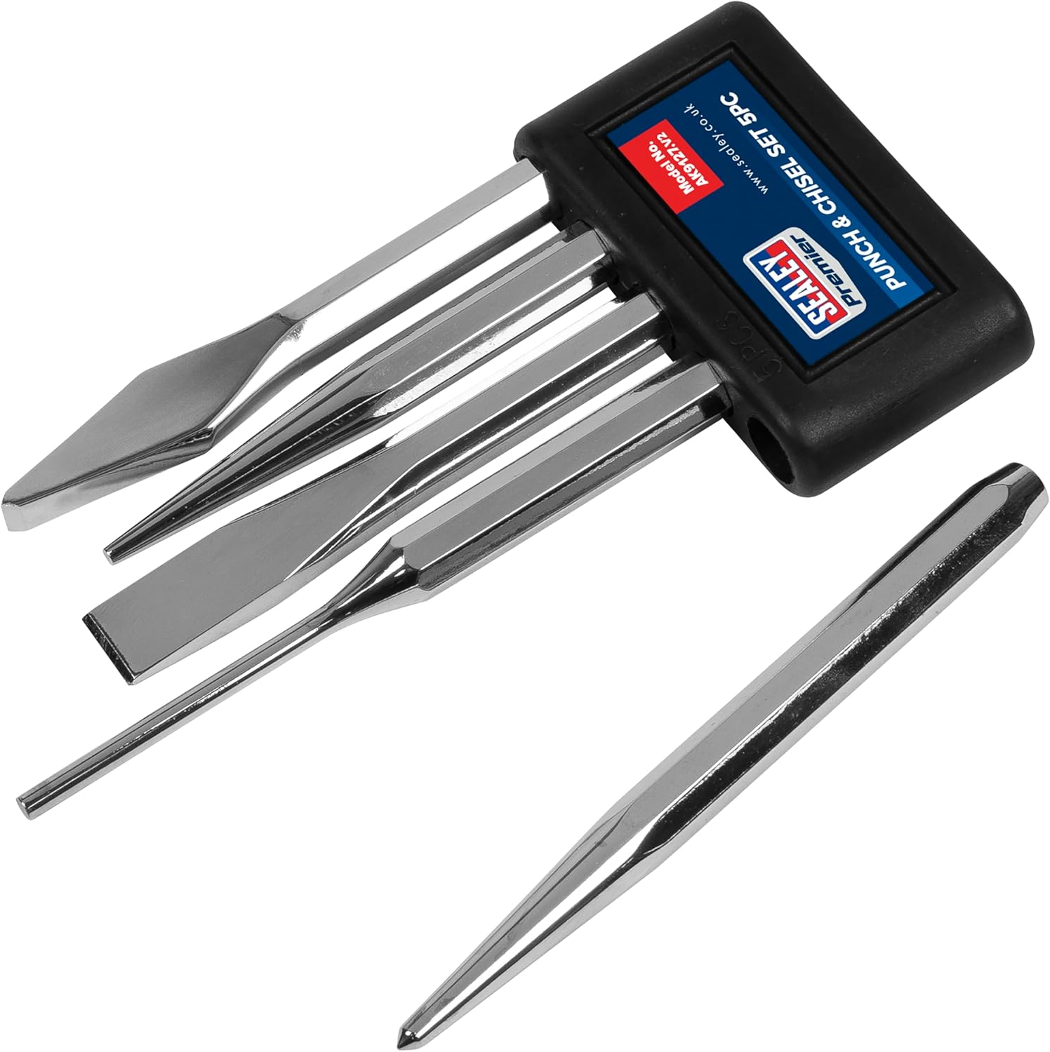 Sealey AK9127 5 Piece Punch and Chisel Set, Silver