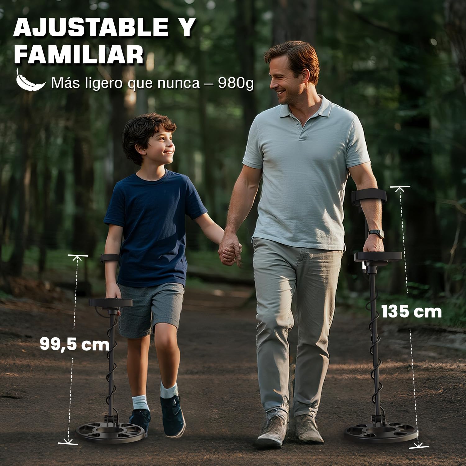 DR.ÖTEK Detector de Metales Profesional para Adultos y Niños, Impermeable para Oro con Modos Pinpoint y Terreno, Emparejamiento Rápido, 6 Modos, Alta Precisión, Ligero y Fácil de Usar,Rojo