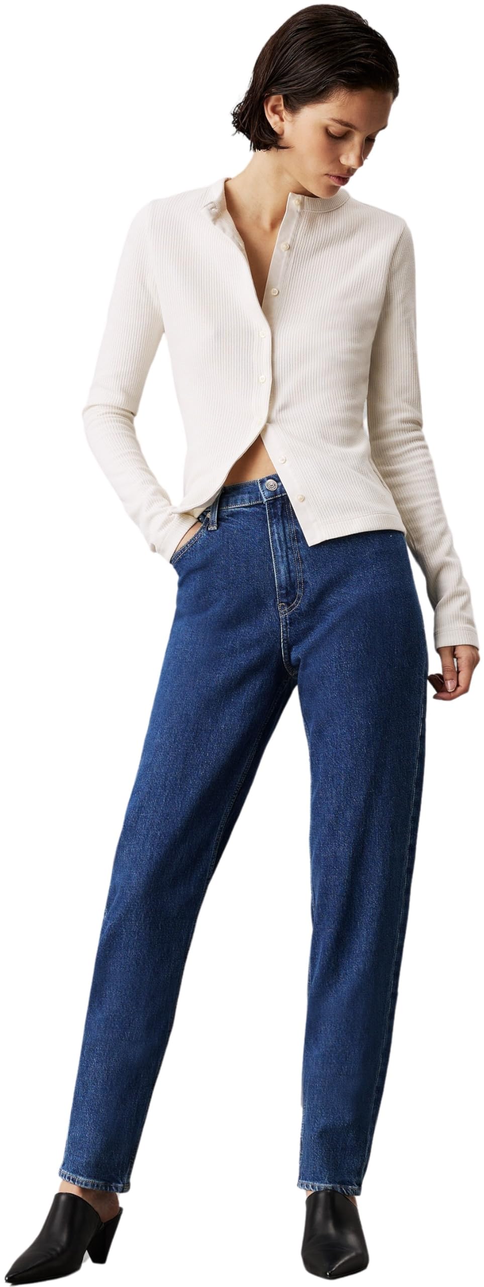 Calvin Klein - Mom Jean J20j224034, Conici Donna