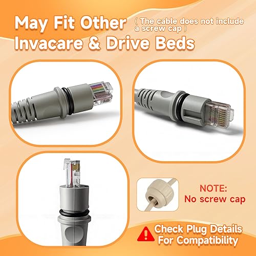 Vista 5 de 1115290 para Invacare Bed Remote Fit para cama eléctrica completa Invacare 5410IVC 5490IVC, colgante de control de mano de cama de 6 botones