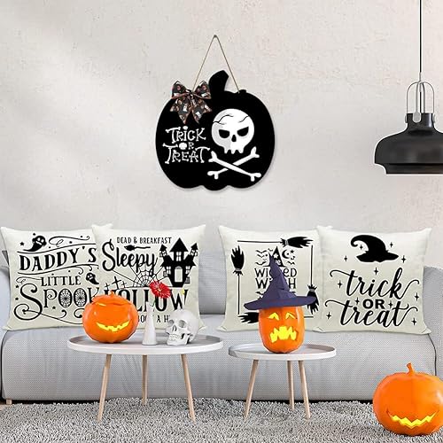 Miniatura 4 de Letrero de puerta de Halloween, decoración de Halloween, divertido letrero de Halloween, gancho de puerta de truco o trato, decoración de fiesta de