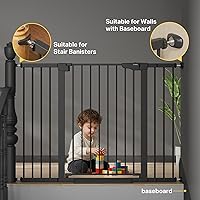 Vista 6 de Cumbor - Puerta de bebé extra alta de 36" de 29.7"-51.5", puerta de seguridad con cierre automático para escaleras, puerta para perros de paso fácil