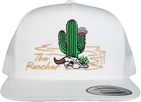 The Rancher Hat Co. Coyote Cliff - White Flatbill Trucker