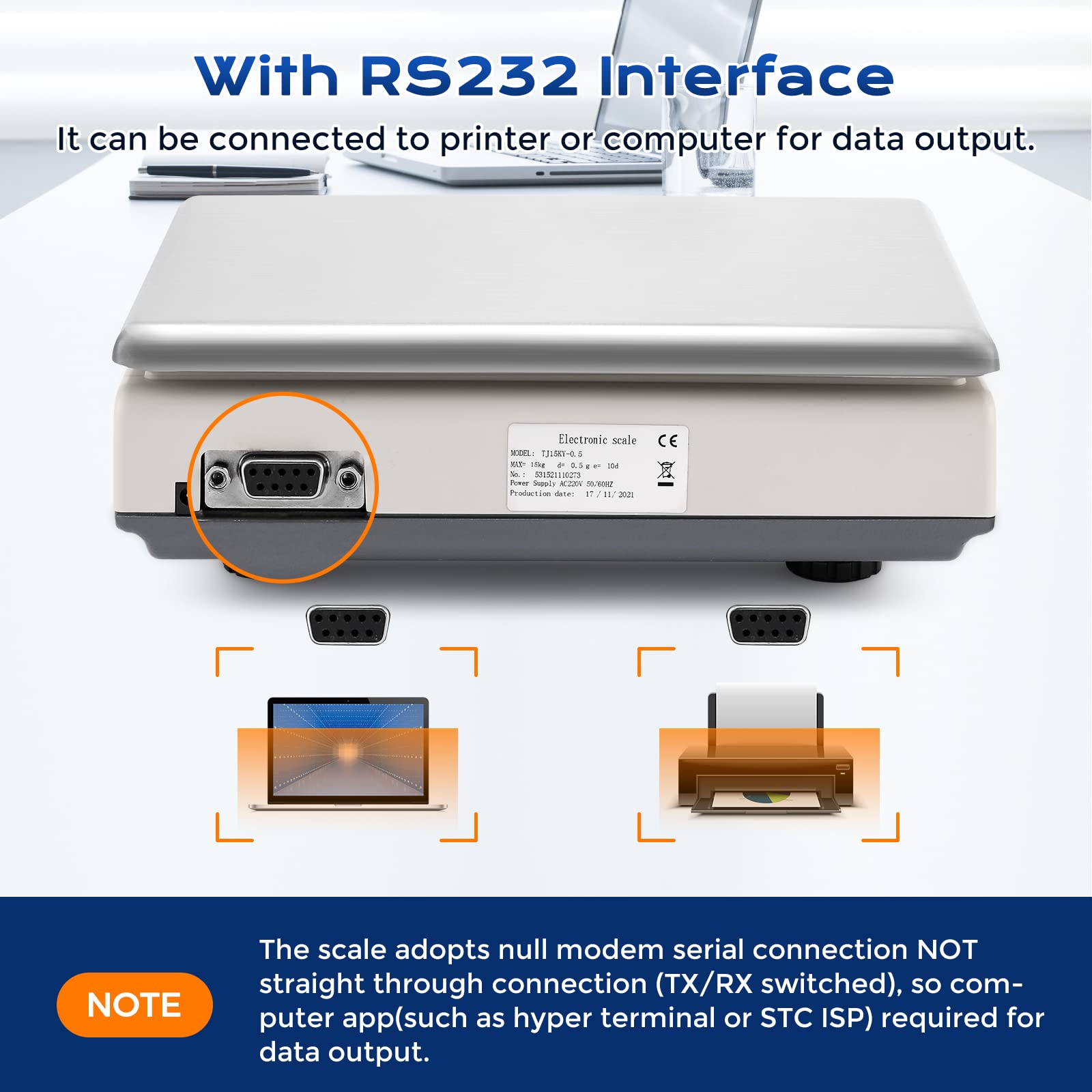 Bonvoisin Bilancia di Conteggio Digitale 6 kg x 0,1 g - Bilancia Industriale Multifunzione con Tara, Conteggio, Allarme - Uscita Dati RS232 - Batteria Ricaricabile - Per Parti e Monete
