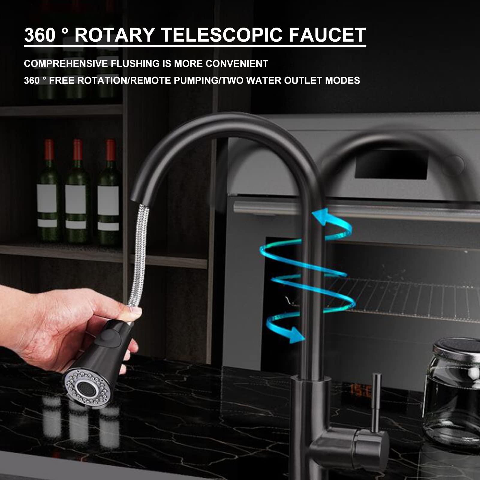 Nuovo lavello a Cascata in Acciaio Inox 304 per Bar/Cucina con lavabicchieri, Installazione a Incasso o sottotop (Dimensioni: 75x46x22 cm)