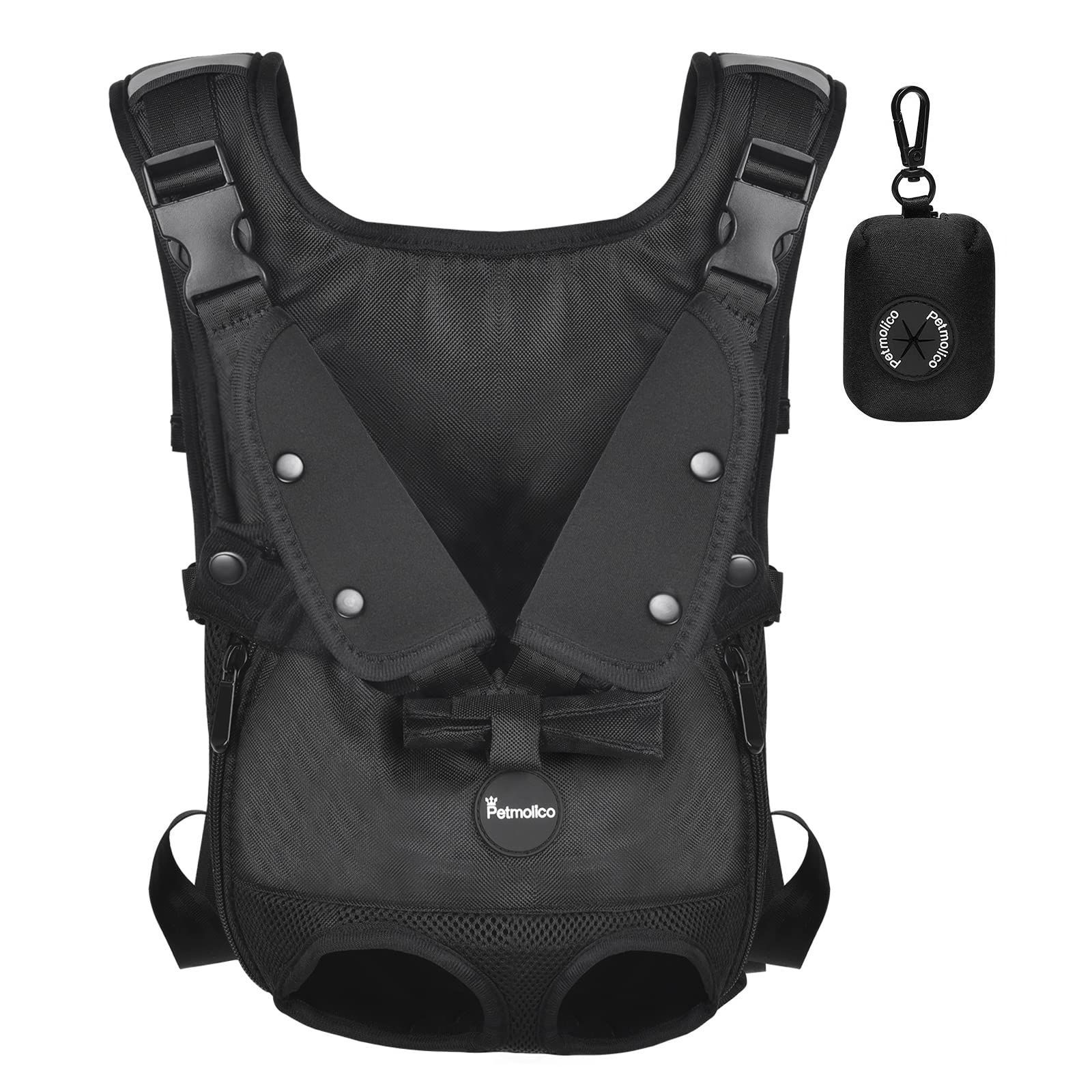 Sac à dos de transport pour chien de petite taille noir Petmolico réglable