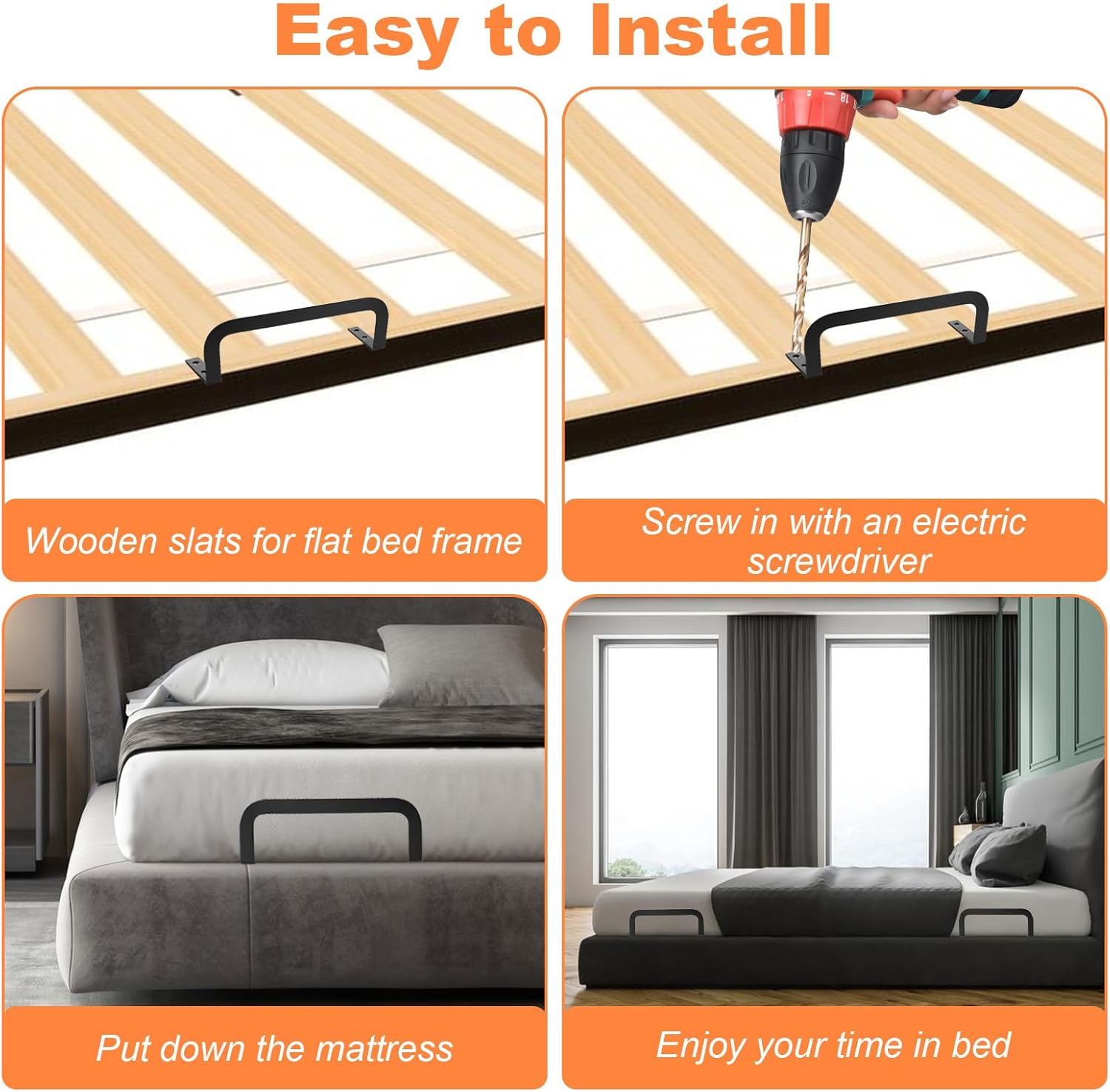 YAYODS 6 Pcs Mattress Retainer Bar, Mattress Slide Stopper to Prevent Sliding, Mattresses Holders from Sliding Anti Bed for All Bed Types