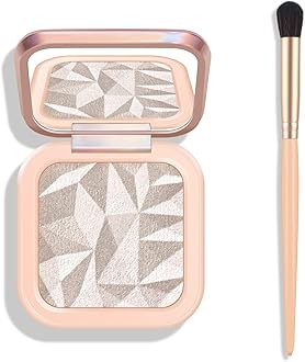 Face Highlighter Palette, High Glossy Face Illuminator Palette, Narutal Glow Finish, Pearl Shimmer Smooth Baked Powder, Lasting Sparkling Highlighter Makeup-PEARL