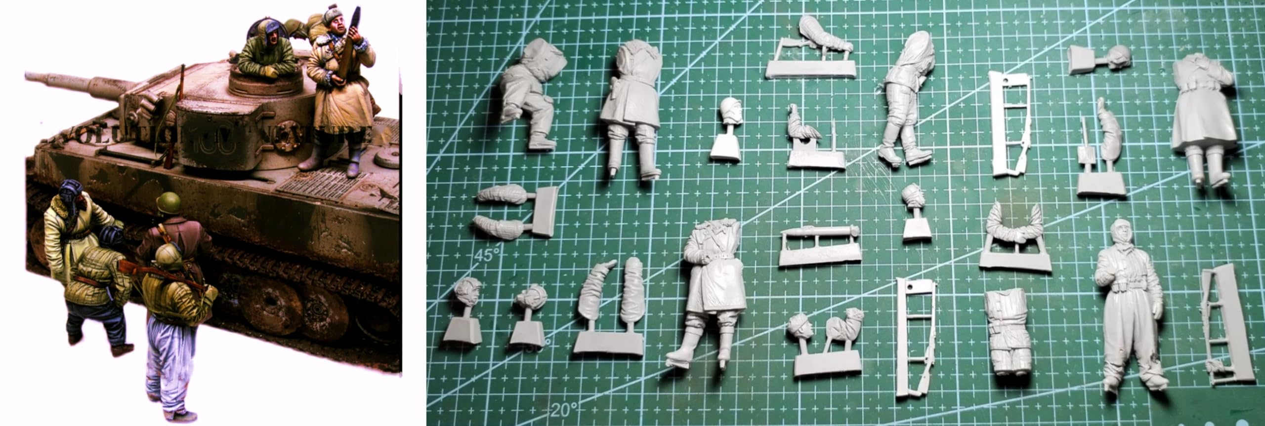 TRUEGRIS 1/35 WWII Soviet Tank Soldier Resin Model Kit Unpainted and Unassembled (6 figures, no tank) //k8w6J1