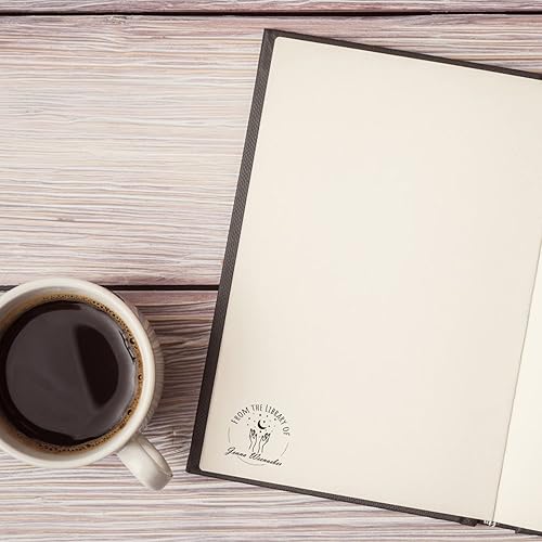 Miniatura 3 de De The Library of Hands and Moon - Sello cuadrado autoentintado de 1625 pulgadas de The Library of Ink Stamper fabricado en los Estados Unidos