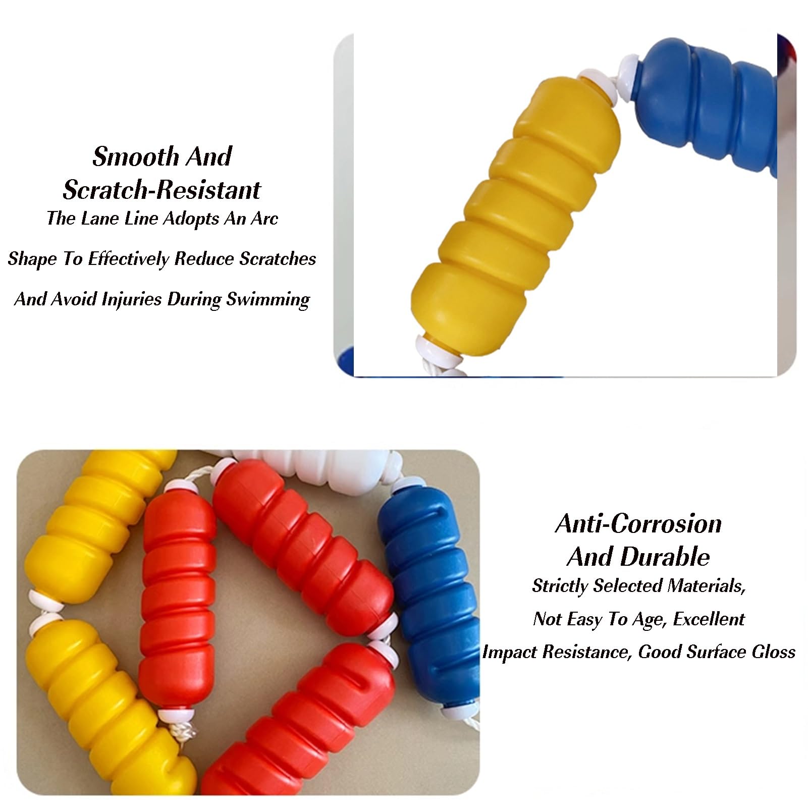 Recinzione di sicurezza professionale per piscina, divisori in nylon resistente per estremità basse e profonde, 18 m, kit per una maggiore sicurezza della piscina