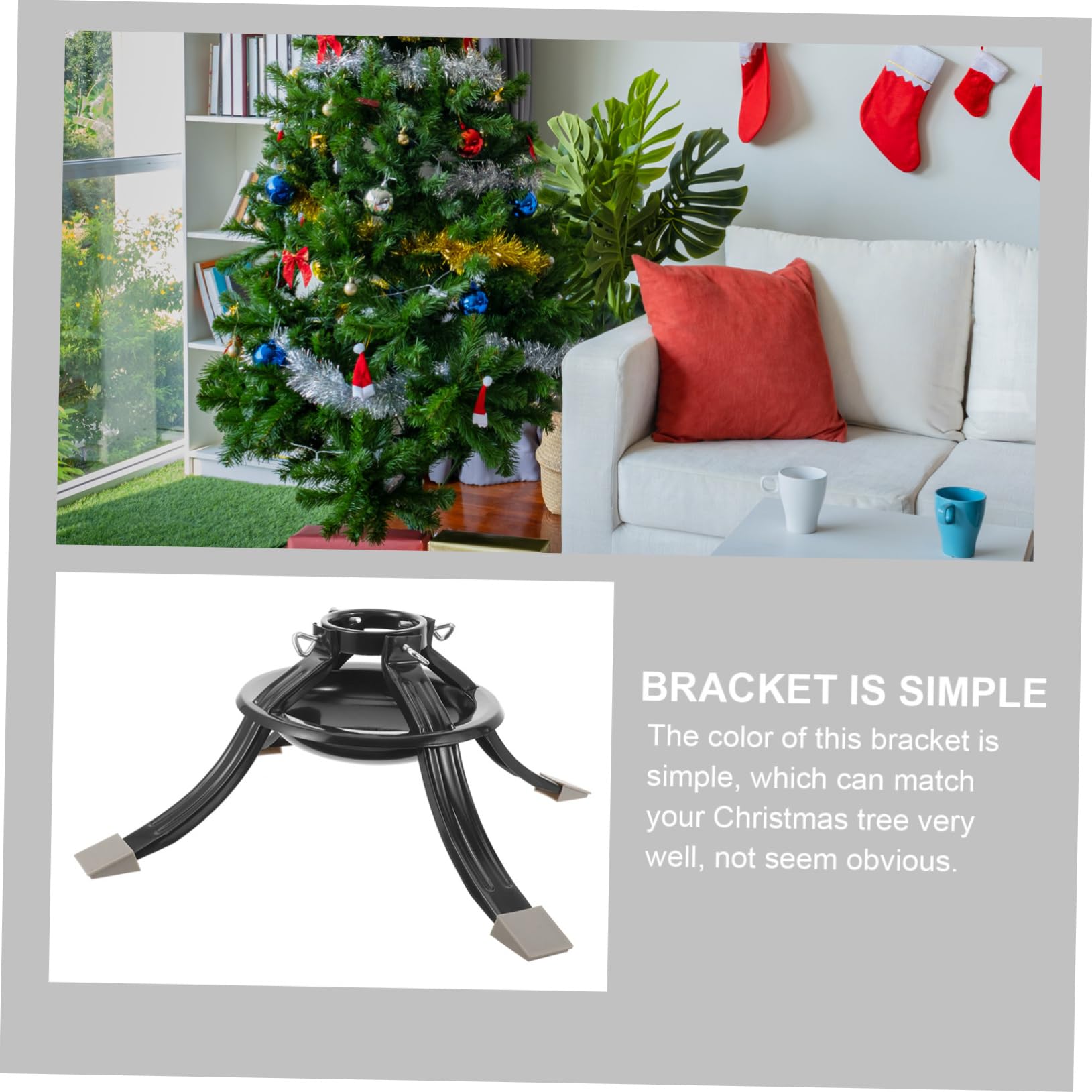 Soporte De Árbol De Navidad De Metal Base Redonda Resistente y Duradera para Árboles De Navidad Accesorios para Decoración Navideña Soporte Estable y Práctico