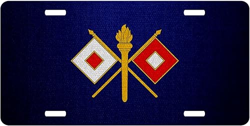 Placa de matrícula de aluminio de alta calidad - Cuerpo de señales del ejército de Estados Unidos, insignia de rama