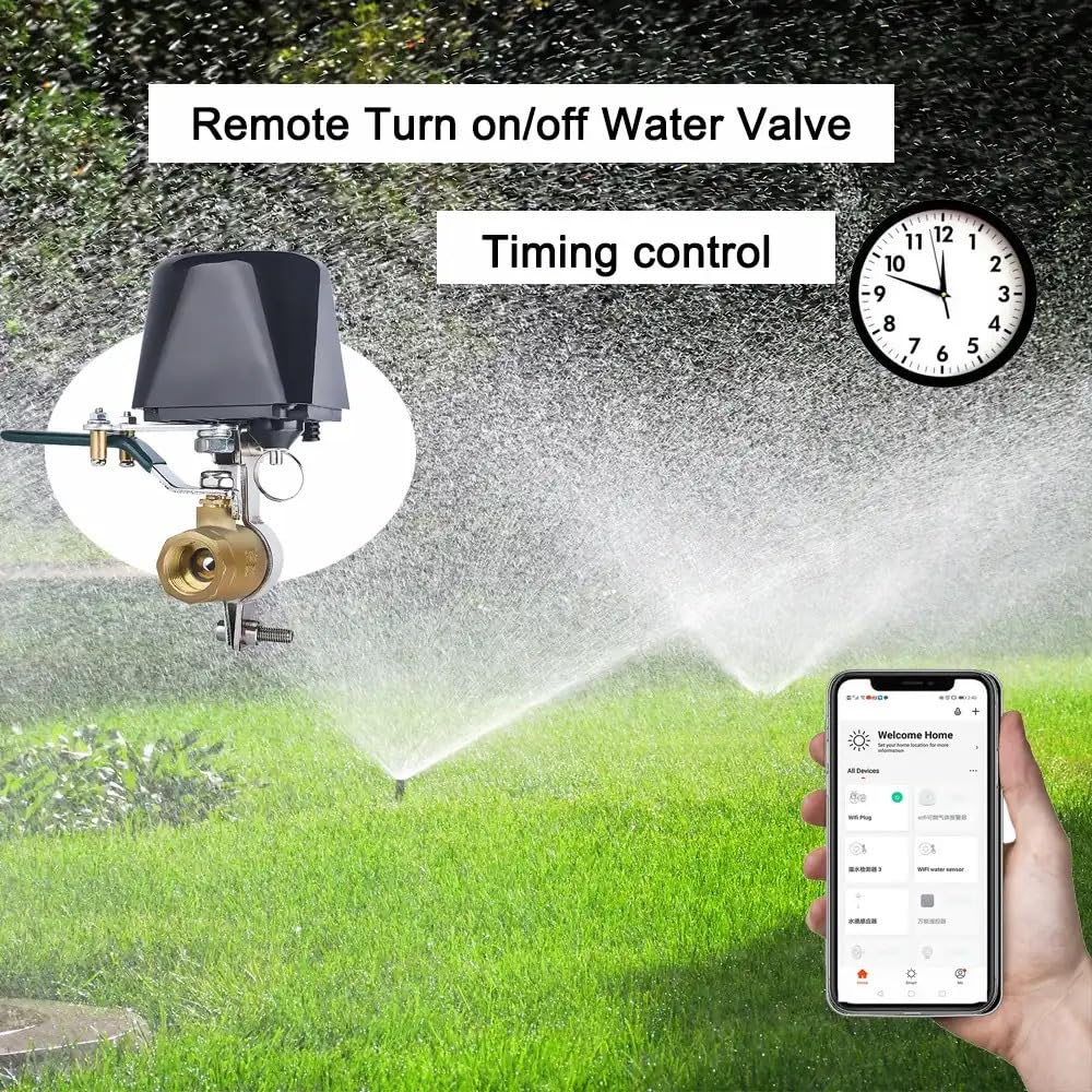Mengshen Valvola acqua Smart WiFi Controllo acqua Telecomando via Tuya Smart Life Alexa Compatibile Nessun hub richiesto