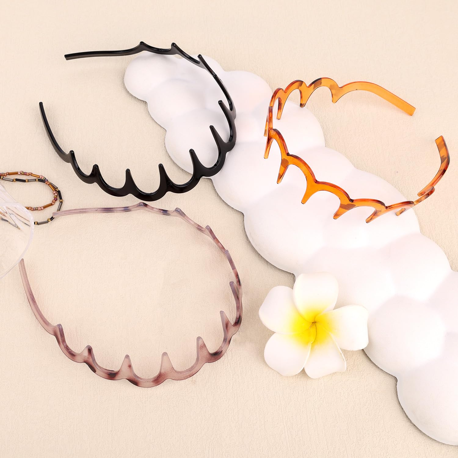 Fukaisu 3pcs Comb Headband for Women Plastic Comb Headbands with Teeth Retro High Cranium Hair Hoop for Women Hair Accessory - Image 3