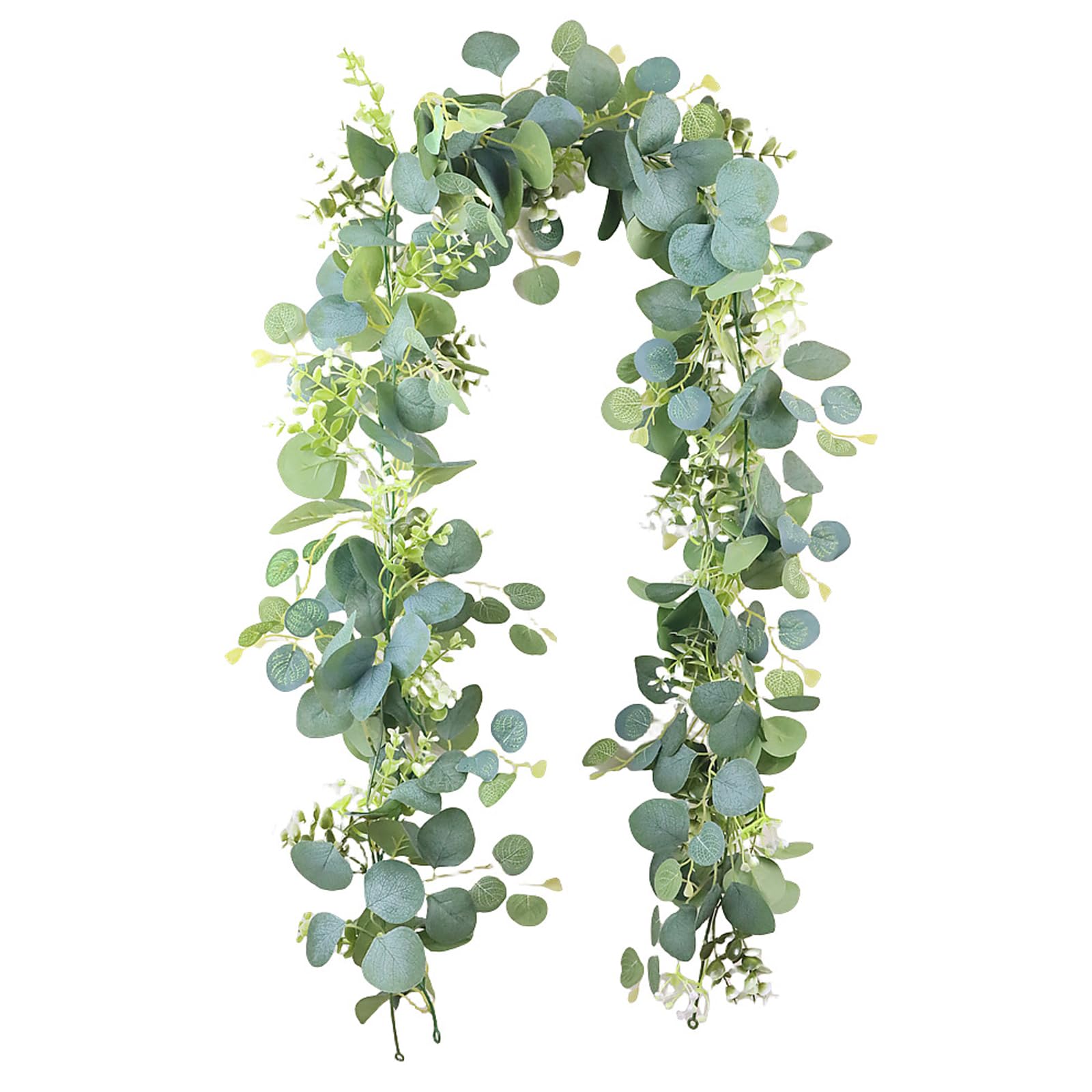 Ghirlanda di Eucalipto Artificiale 180cm, Eucalipto Artificiale Primavera Ghirlanda Verde Foglie di Pianta Artificiale Foglie Finte Realistiche per Decorazioni del Giardino Sfondo Muro Arco di Nozze
