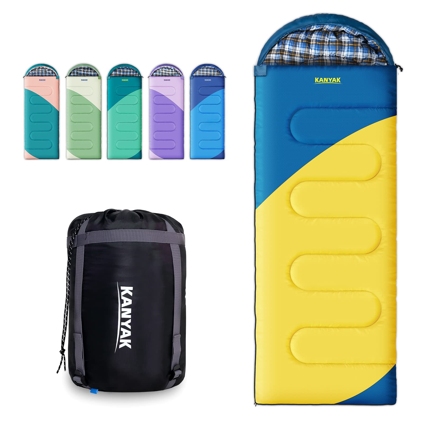 Camping Sleeping Bag, 32℉ Sleeping Bags for Adults Kids Teens Cold Weather Warm Sleeping Bag Winter for 3-4 Season Camping, Camping Gear Equipment, Traveling, and Outdoors