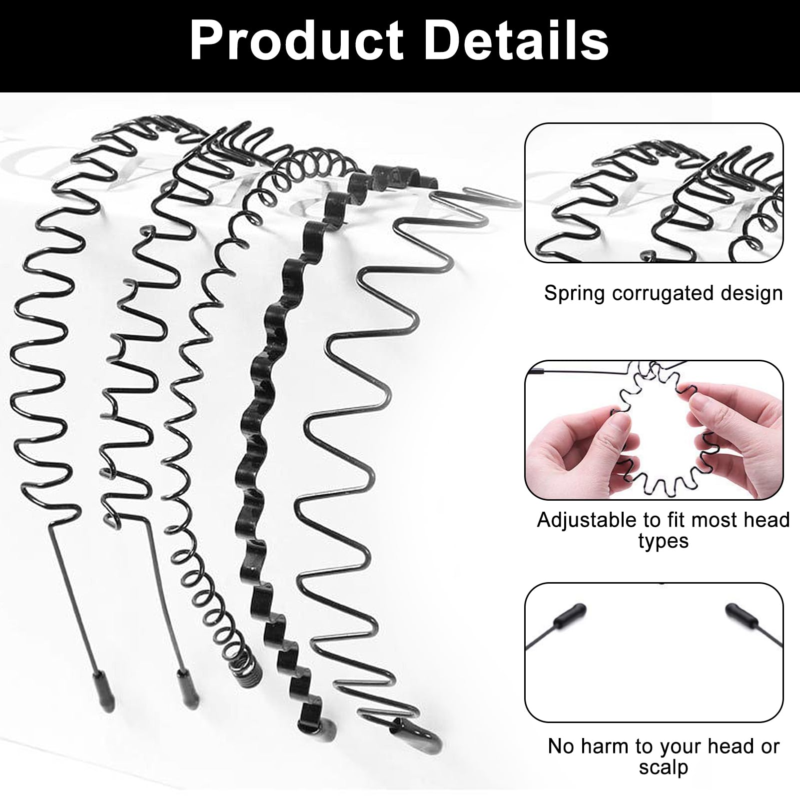 Metalen sport haarband voor mannen en vrouwen - zwart - Mode