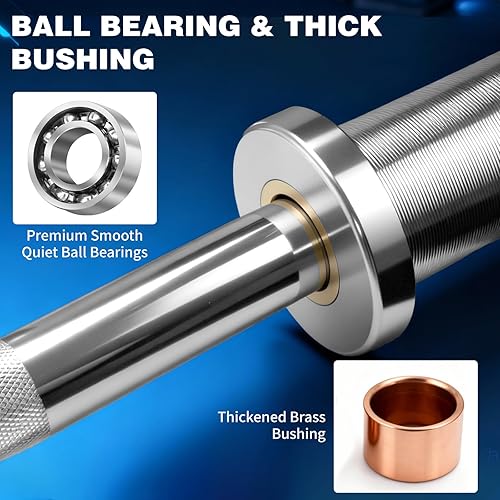 Miniatura 7 de Barra olímpica de 4 pies para entrenamiento de fuerza y levantamiento de pesas olímpico, ajuste de placa de peso estándar de 2 pulgadas para