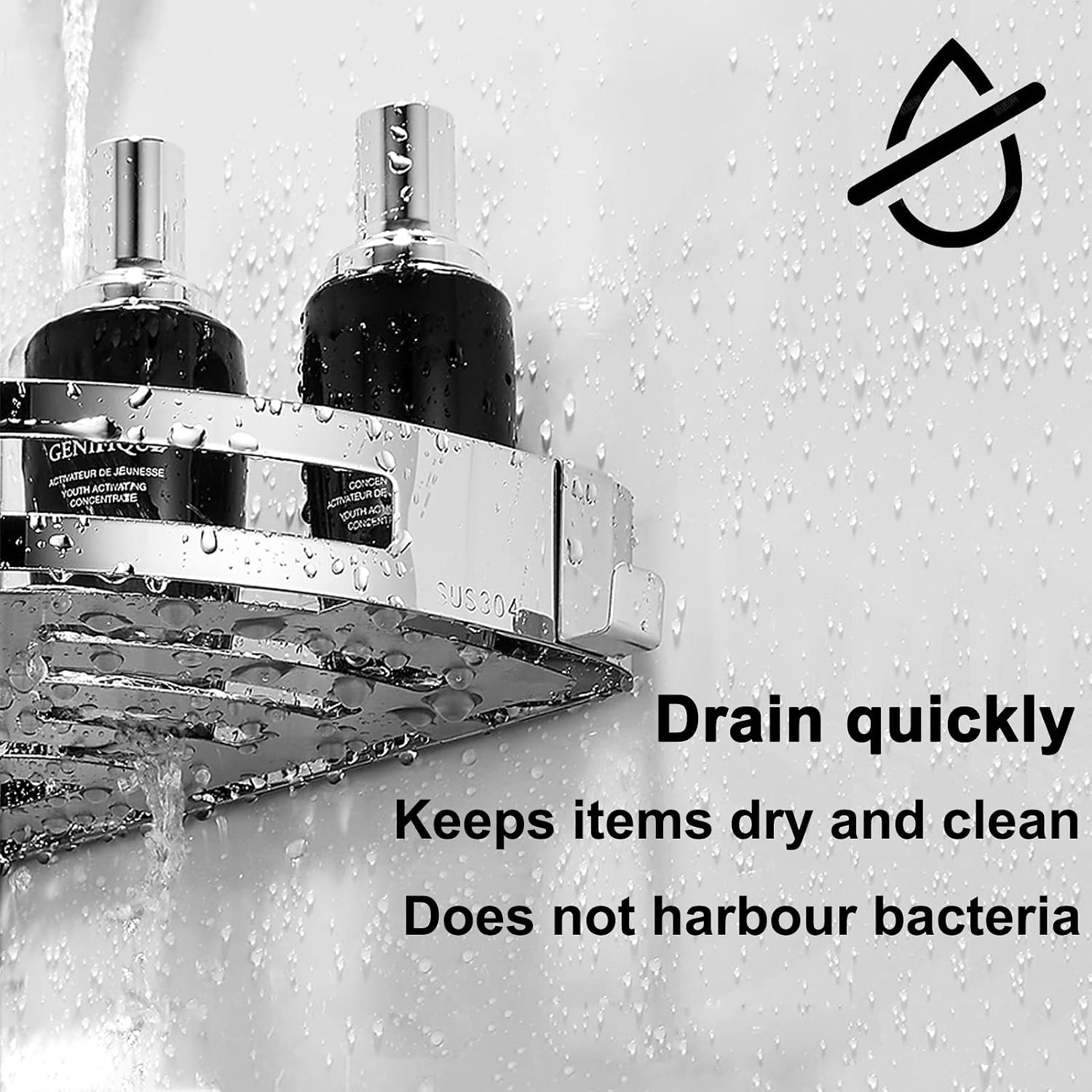 Shower Caddy, Shower Corner Shelf Adhesive - Image 5