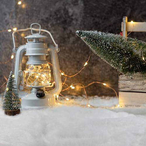 Miniatura 7 de Paquete de 3 mantas de nieve de Navidad de 3 x 8 pies, manta de nieve de algodón artificial, rollos de algodón grueso blanco para invierno, sábana