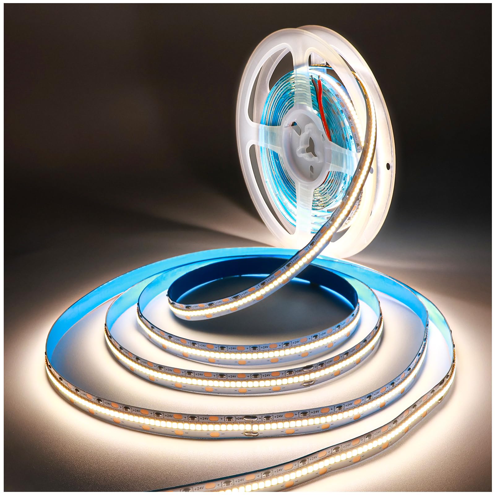 Striscia LED 24V, Bianco Naturale 4000K Pro Version Super Luminoso Strisce 5M 2025 IP20 420 LEDs/M, Totale 2100 LEDs Luci Nastri per Camera da letto, Scaffali, decorazione Cucina
