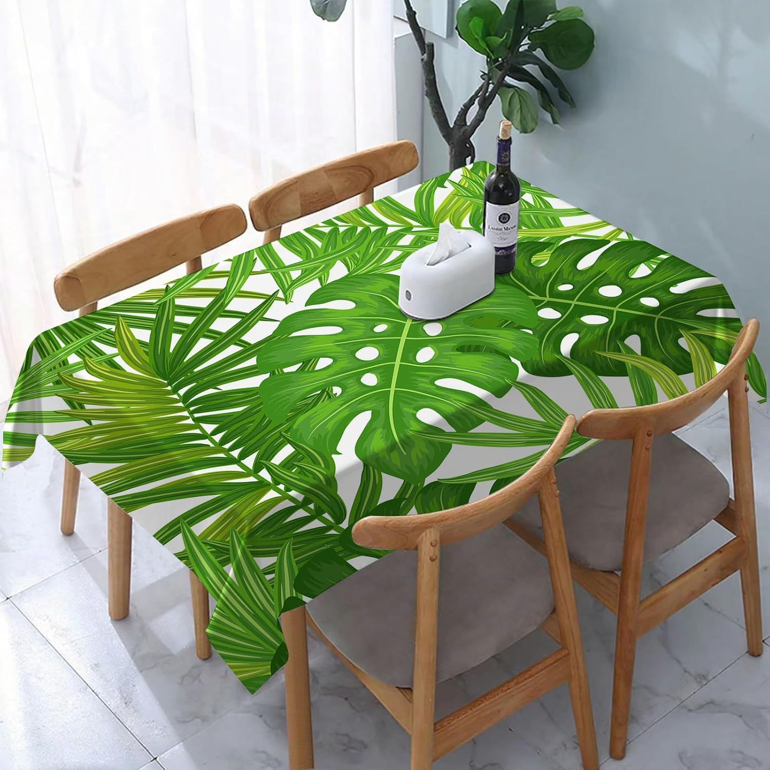 Nappes feuilles vertes pour table de jardin et repas d'anniversaire festifs