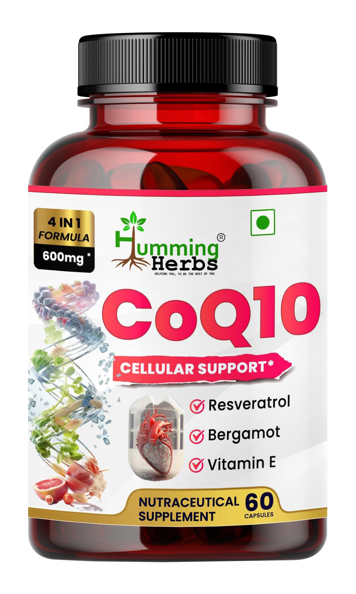 See full amazon price history chart for Humming Herbs CoQ10 600mg Cellular Support Supplement with Resveratrol, Bergamot & Vitamin E - Heart Health & Energy Booster - Antioxidan Humming Herbs CoQ10 600mg Cellular Support Supplement with Resveratrol, Bergamot & Vitamin E - Heart Health & Energy Booster - Antioxidan (B0CRDY4R3C) Amazon Price History, Amazon Price Tracker