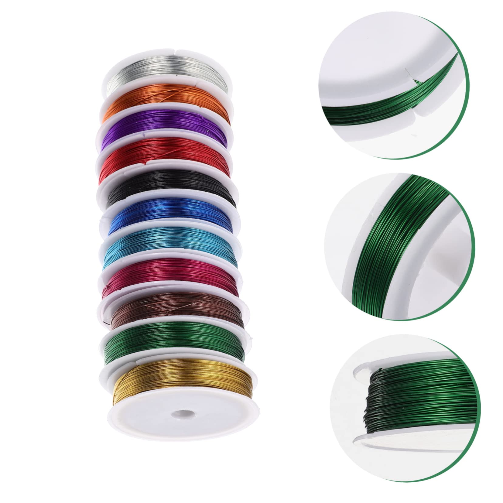 TEHAUX Filo Metallico Colorato Zincato 11 Pezzi, 0,5mm, Flessibile e Resistente alla Corrosione per Gioielli, Artigianato e Bouquet Fai da Te