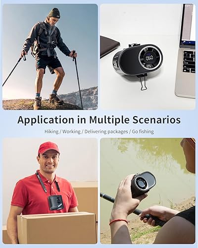 Miniatura 5 de Clip de cintura portátil 2025 y ventilador de cinturón personal, ventilador de camisa recargable con cable integrado ligero y retráctil, flujo de