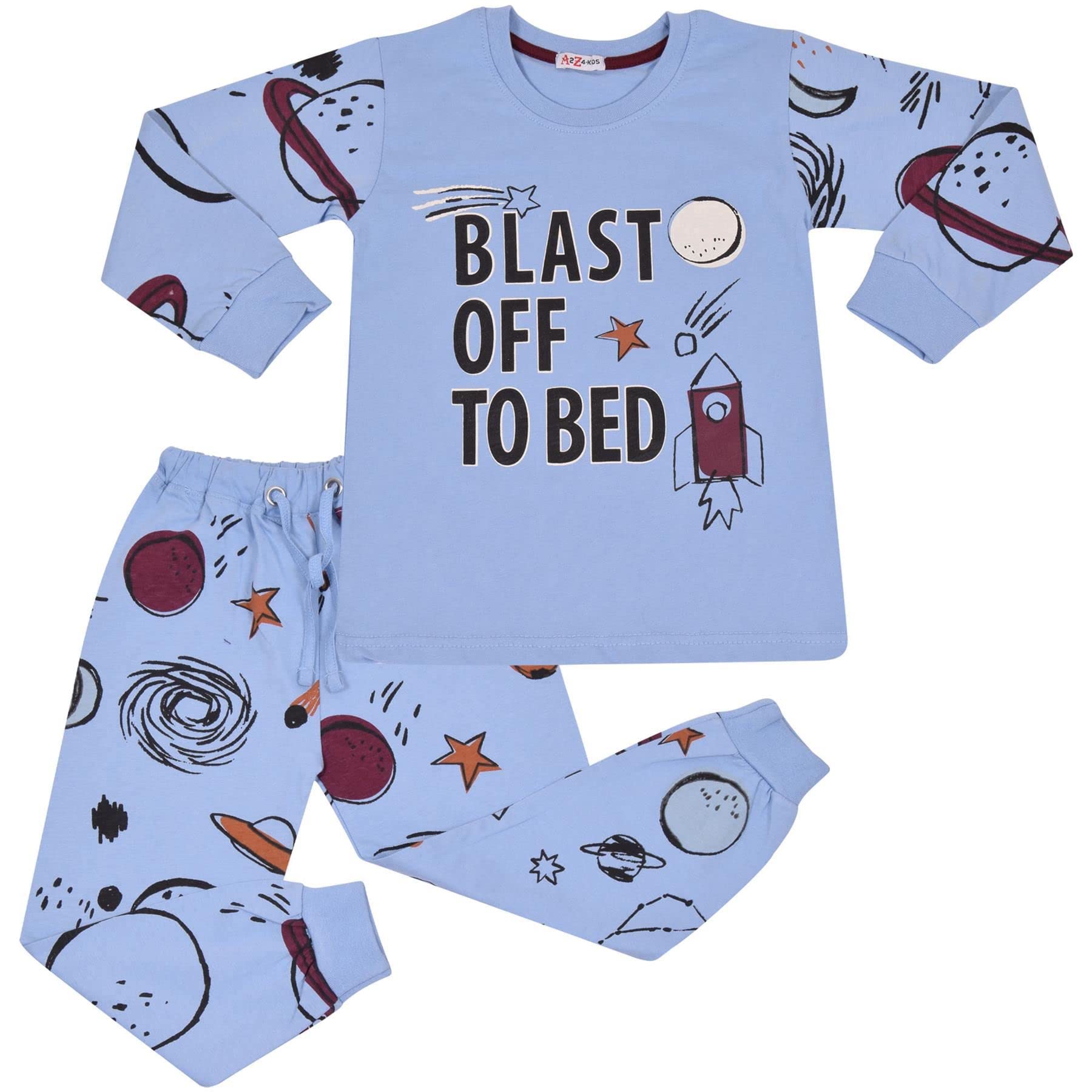 A2z 4 Kids Boys Blue Kids Rocket Spaceship Blast Off - Pjs 157 ._13