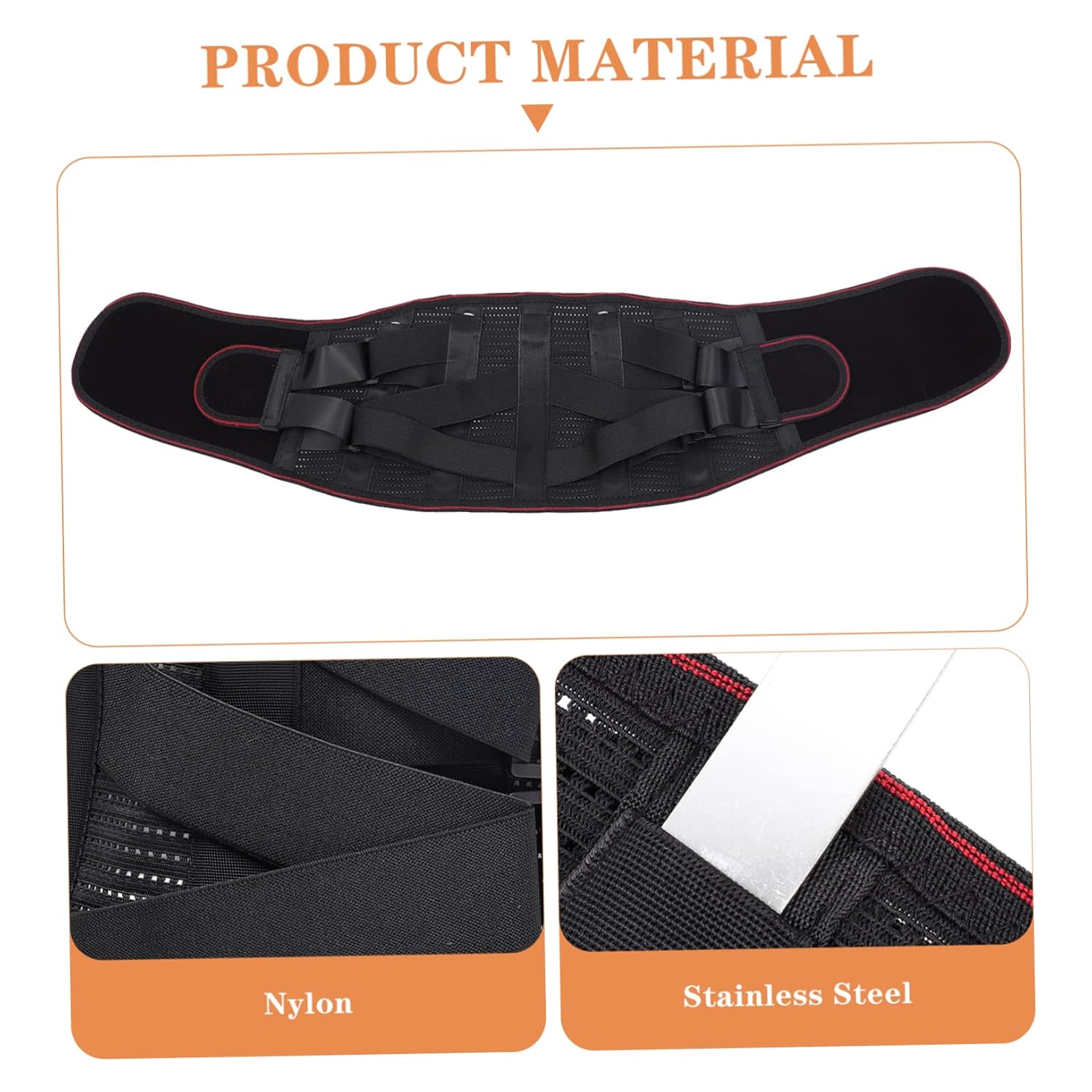 Back Brace Support Men's Lower Back Support Belt Widen Waist Belt for Women Steel Plate Fitness Supply