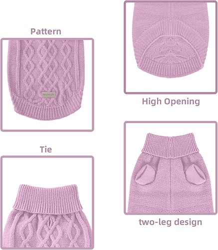 Miniatura 4 de MengMengDa - Suéter para perro, ropa elástica cómoda para mascotas, cuello alto, cálido, suave, suéter de punto para perros pequeños y medianos