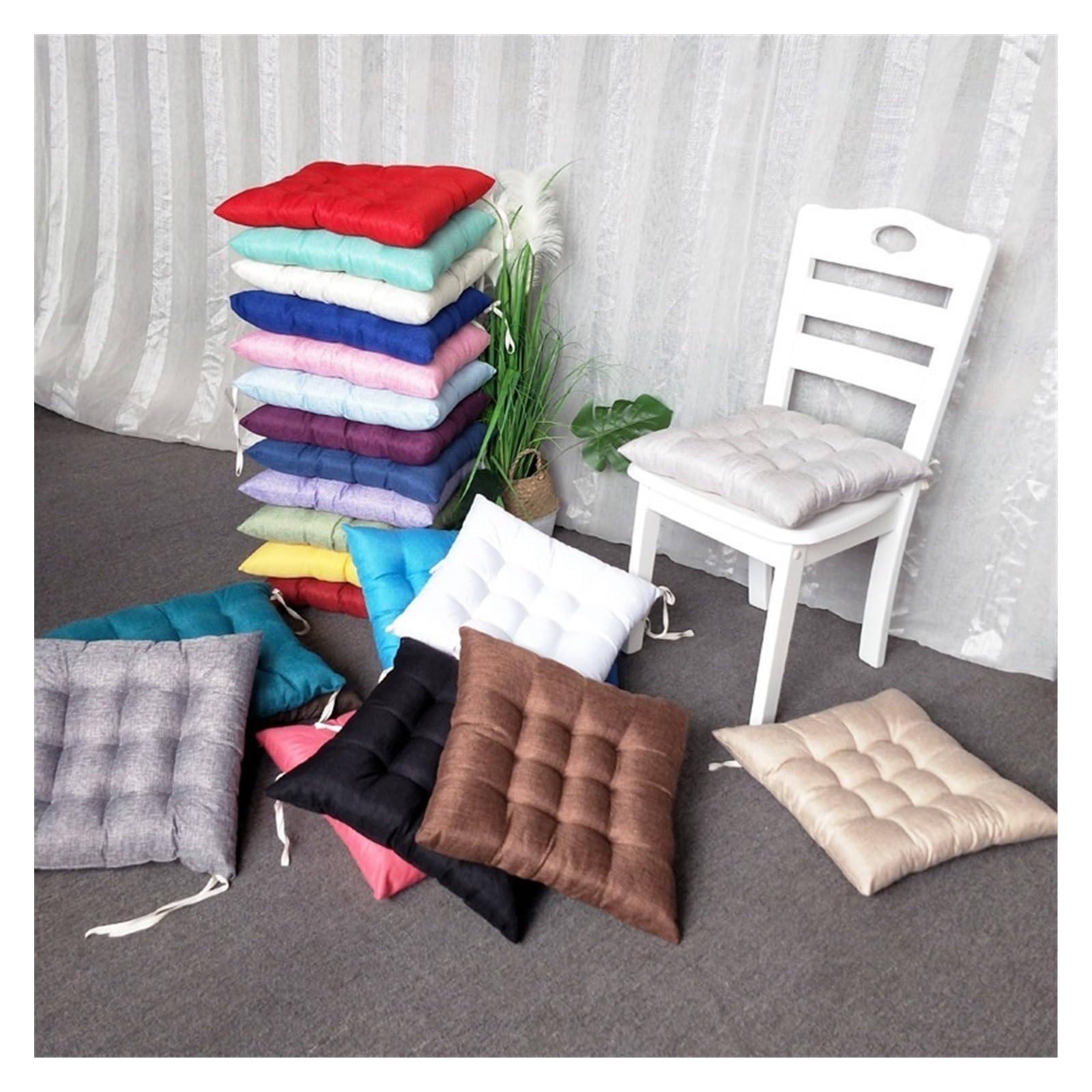 Set di 4 cuscini per sedie da giardino da esterno, 35 x 35 cm/40 x 40 cm/45 x 45 cm, per cucina, ufficio, patio, uso interno ed esterno, comodo ed elegante