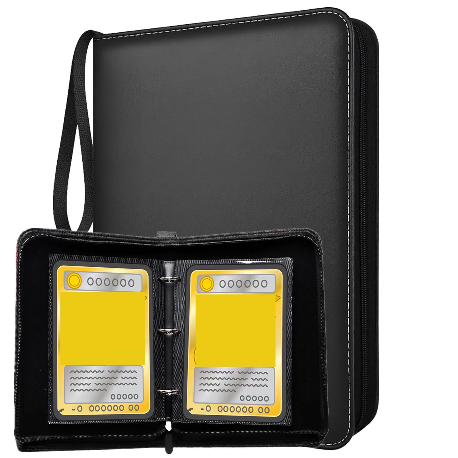 extra large card binder Amazon.com: Card Binder for Jumbo/Oversized Cards, 80+ Pockets Card Storage  Abulm with 40+ Double-Sided Removable Pages, Premium Leather Binder for  Trading/Gaming Cards (Black, X-Large 5.4