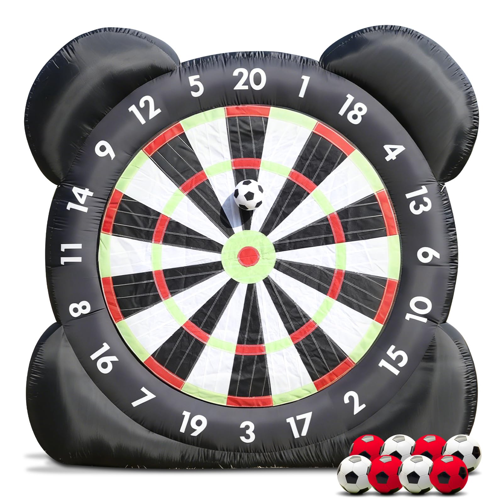 10FT Inflatable Soccer Darts Game with 8 Balls &amp; Built-in 350W Blower