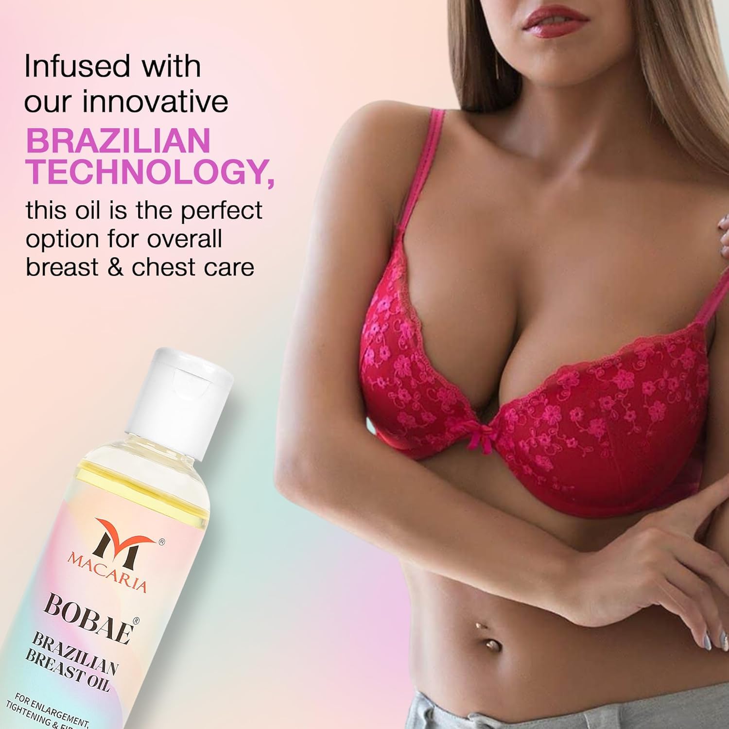 Olio Rassodante Per Seno Bobae Brazilian - Formula Avanzata Con Olio Di Cocco E Mandorle - 100% Sicuro - 3