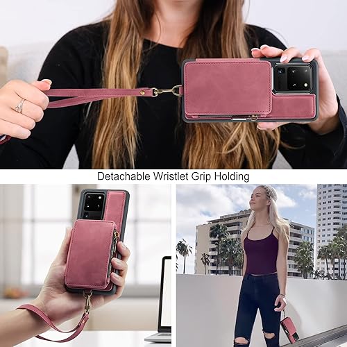 Miniatura 6 de Asuwish Funda de teléfono para Samsung Galaxy S20 Ultra Glaxay S20ultra 5G Funda tipo cartera con protector de pantalla de vidrio templado y