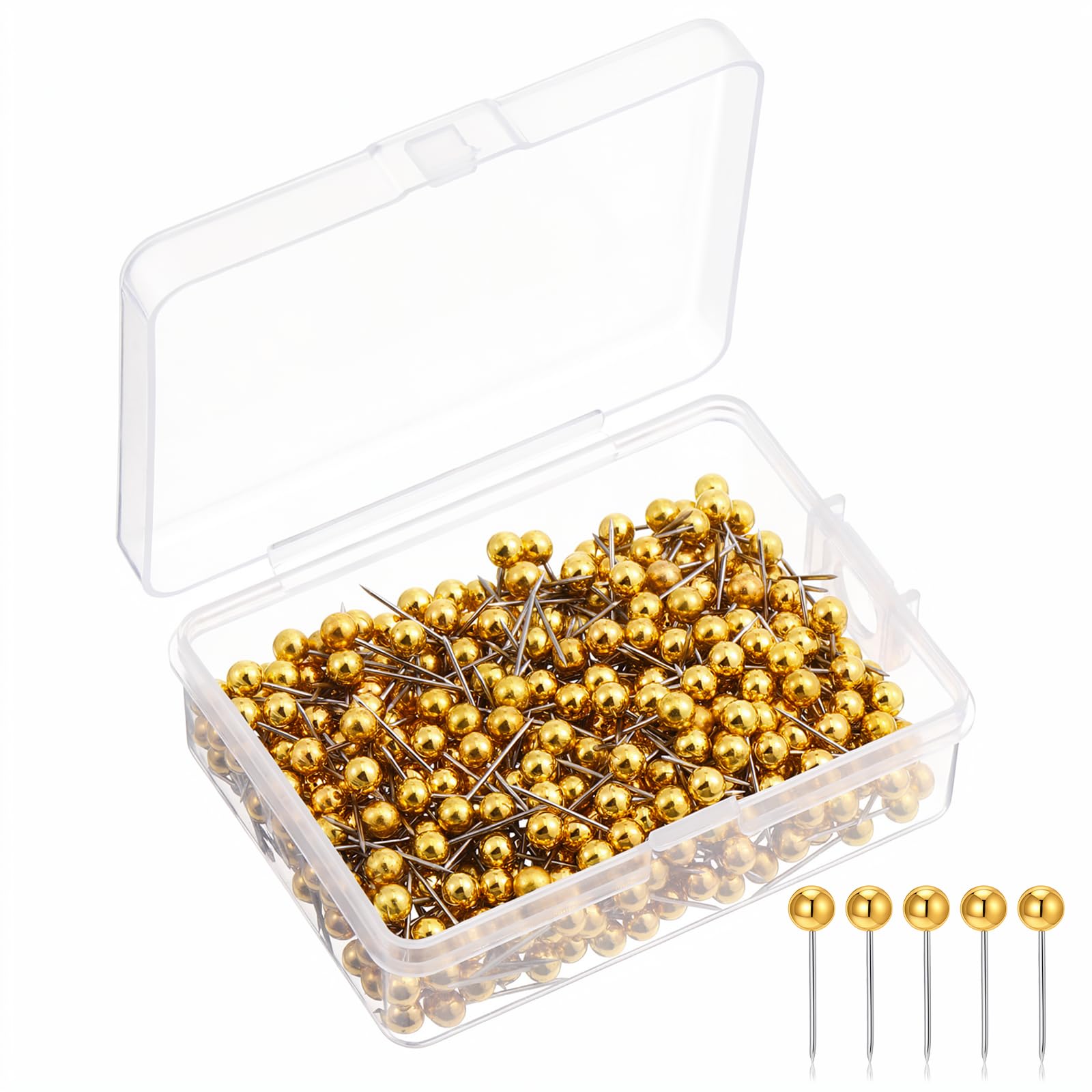 400 Pack Map Pins for Travel Gold Push Pins Map Thumb Tacks for Wall