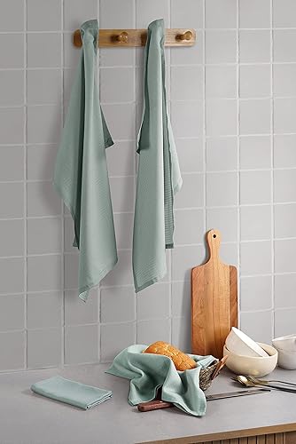 Miniatura 6 de LANE LINEN Harina Sack Juego de paños de cocina para cocina, toallas de cocina de primera calidad para limpiar, paño para quitar el polvo, paño para