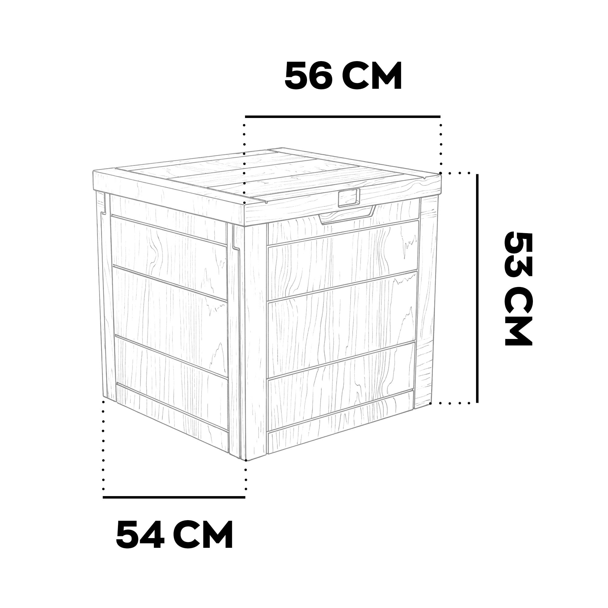 FRANKYSTAR® Neo 35 - Baule Portaoggetti da Giardino 54x53x56 cm Contenitore Lucchettabile in Resina Antracite