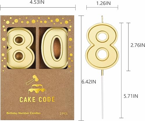 Miniatura 9 de CAKE CODE Velas de cumpleaños de oro Roma de 2.76 pulgadas, velas de números dorados, velas de números de pastel, celebración de fiesta