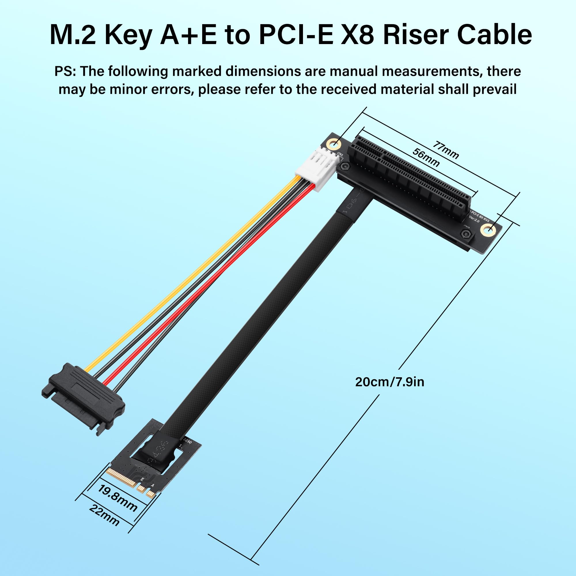 HURRISE Câble D'extension D'extension PCIE 4.0 X16 Câble D'extension De