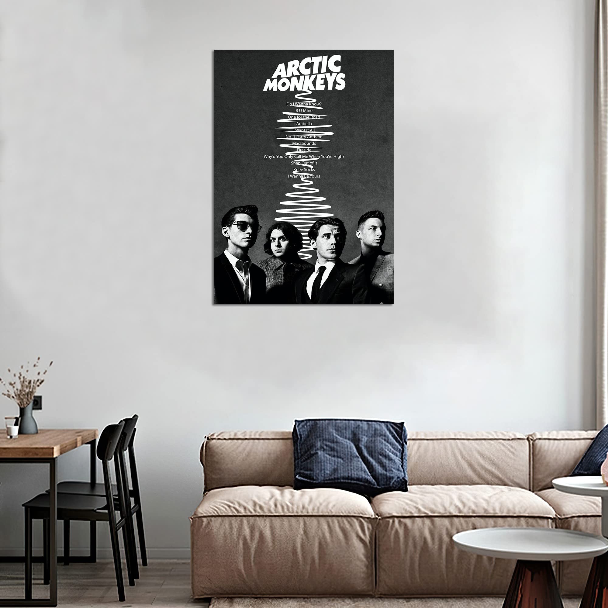 Arctic Monkeys Poster Black And White Vintage Canvas Wall Art