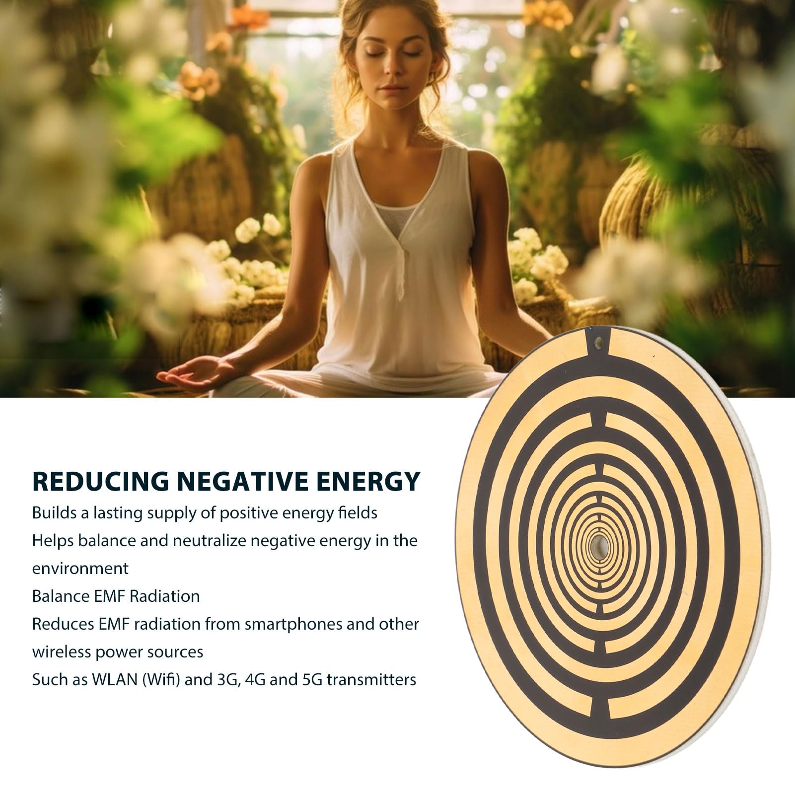 GOWENIC Disco de Energía de Polarización 3 Pulgadas para Meditación