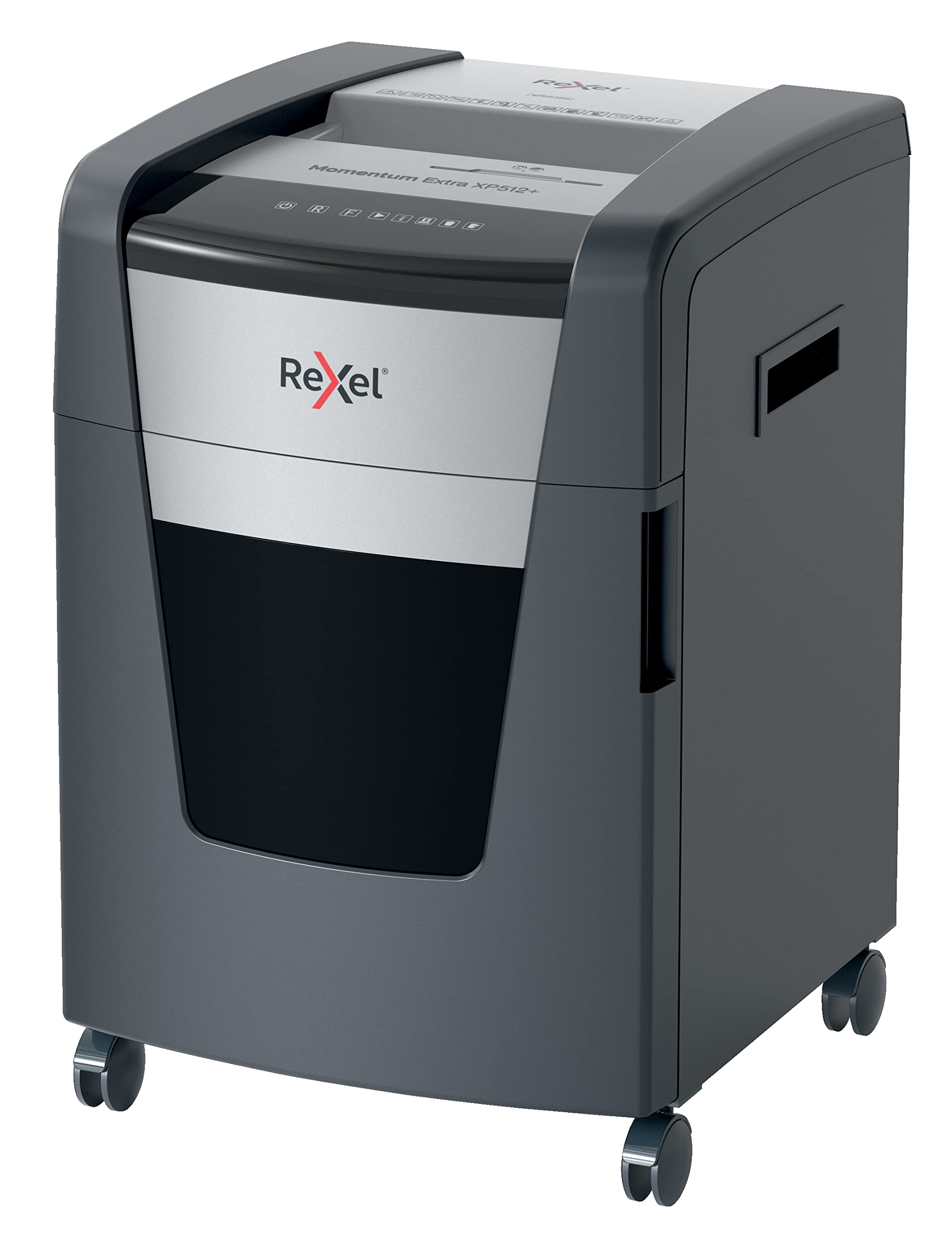 Rexel XP512+ Micro Cut Paper Shredder, Shreds 13-12 (70-80 gsm) Sheets At Once, P5 Security Level, Jam-Free Technology, Office Use, 45 Litre Pull-Out Bin, Black, Momentum Extra Range, 2021512M