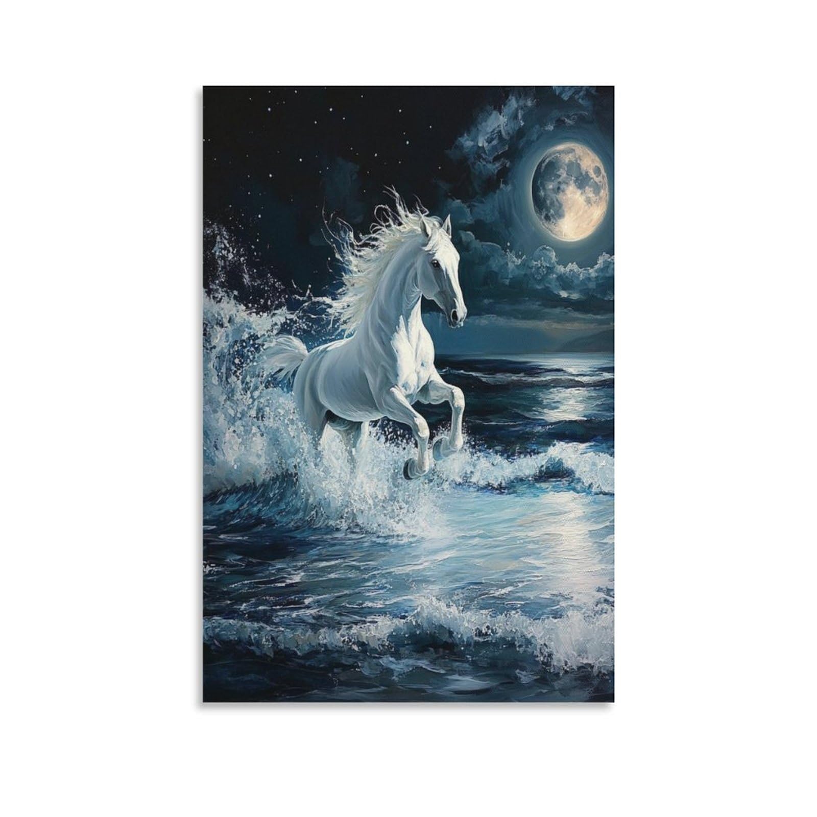 Cuadro en lienzo de caballo para decorar dormitorios amplios de 50x75cm 6