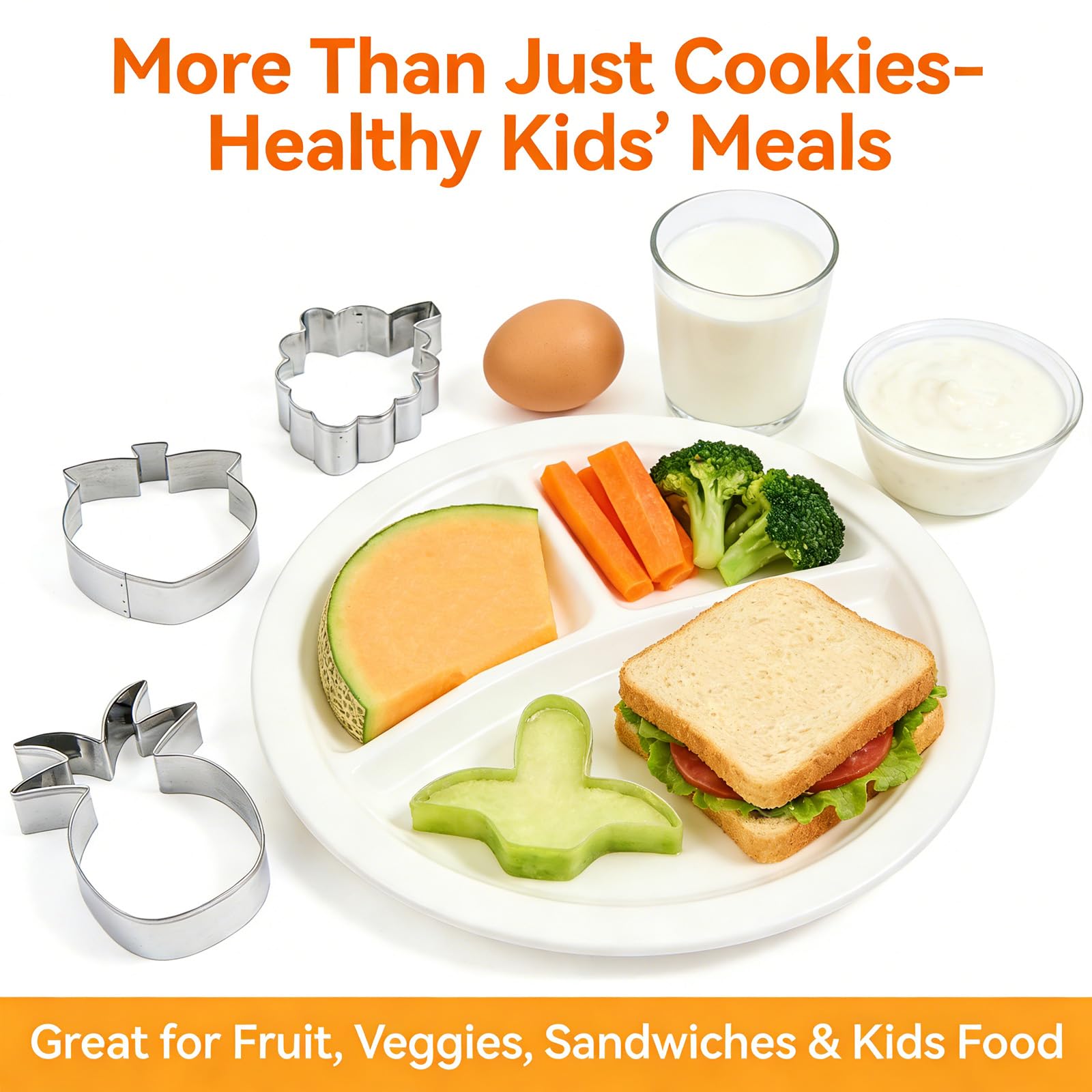 Ensemble de 12 Emporte Pièces Fruits en Acier Inoxydable, Moules à Biscuits Multifonctions pour Fondant, Pâtisserie et Sandwiches, Formes Créatives, Idéal pour Enfants et Cuisine en Famille - 3