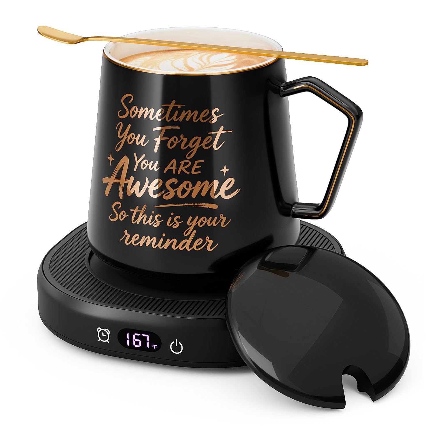 Kaffeebecher-Wärmer-Set, elektrischer Tassenwärmer für Schreibtisch, Tee