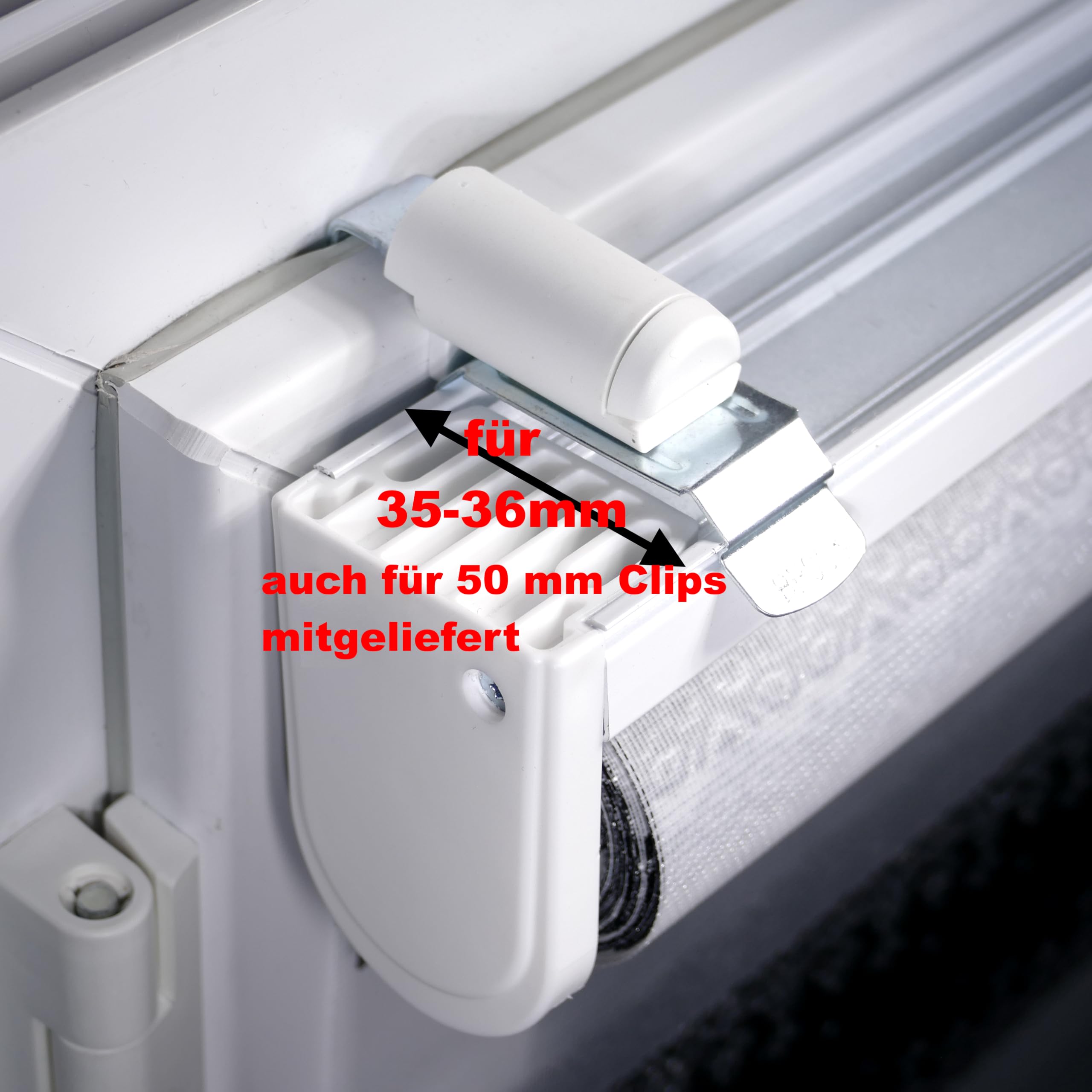 Brillant Morsetti Klemmfix Per Tende Avvolgibili – Fissaggio Senza Fori, 2 Pezzi, Bianco, Per Spessore Telaio 9-24 Mm, Con Biadesivo